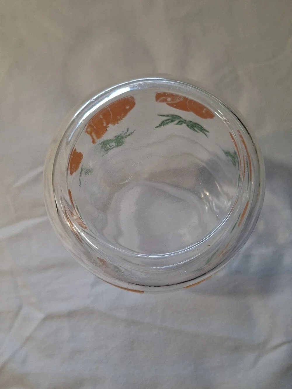Vintage Anchor Hocking Orange Juice Clear Glass Carafe Jar No Lid